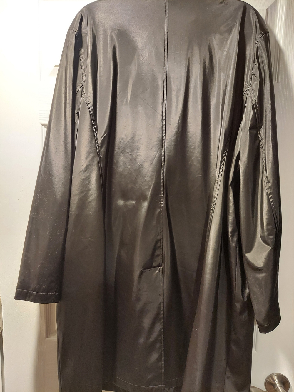 FUDA Black Fabric,All -Weather Trench Coat - Picture 2 of 4